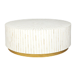 Стол журнальный Белый RADIAL BONE INLAY COFFEE TABLE NATURAL варинант исполнения - 1 | Loft Concept в Казани