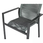 Стул темно-серый с высокой плетеной спинкой и сиденьем Braided Strength варинант исполнения - 7 | Loft Concept в Казани