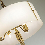 Люстра на штанге с белым круглым плафоном на бронзовом основании с вертикальным декором из металлических трубок Sohne варинант исполнения - 4 | Loft Concept в Казани