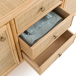 Длинный комод из ротанга с дверцами и ящиками Simone Rattan Chest of Drawers варинант исполнения - 4 | Loft Concept в Казани