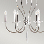 Люстра цвета никель с 6-ю лампами и стеклянными подвесками Elstead Lighting варинант исполнения - 5 | Loft Concept в Казани