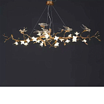 Люстра в виде золотой ветки с цветами и птичками Marvelous Garden варинант исполнения - 7 | Loft Concept в Казани