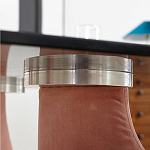 Обеденный стол со стеклянной столешницей и розовыми ножками с тканевой обивкой Wrigley варинант исполнения - 3 | Loft Concept в Казани