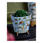 Кашпо из голубого фарфора с бронзовыми элементами Blue Garden варинант исполнения - 4 | Loft Concept в Казани