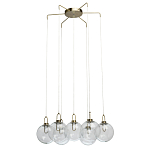 Люстра с 7-ю плафонами из прозрачного стекла в форме шара Orb Cascade  варинант исполнения - 4 | Loft Concept в Казани