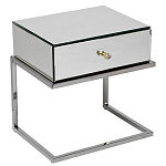 Тумбочка зеркальная с ящиком Mirror Chrome Cabinet варинант исполнения - 1 | Loft Concept в Казани