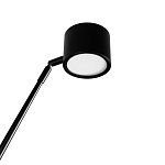 Торшер с изогнутой черной металлической стойкой и цилиндрическим плафоном Davide Groppi варинант исполнения - 10 | Loft Concept в Казани