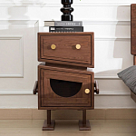 Тумбочка прикроватная с ящиком и дверцей Робот Robot Desk варинант исполнения - 1 | Loft Concept в Казани