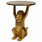 Столик с подстольем в виде обезьянки Bombay Gold варинант исполнения - 1 | Loft Concept в Казани