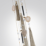 Люстра подвесная с 8-ю шарообразными плафонами из белого стекла с подвесками из камня и кисточками Agatelle варинант исполнения - 7 | Loft Concept в Казани