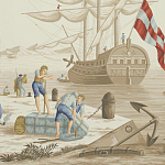 Обои ручная роспись Views of Italy Azure on Sepia варинант исполнения - 1 | Loft Concept в Казани