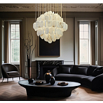 Люстра с овальными подвесками из натурального камня Spatial Composition варинант исполнения - 7 | Loft Concept в Казани