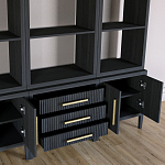 Модульный стеллаж Primo из трех составных элементов Черный дуб варинант исполнения - 5 | Loft Concept в Казани