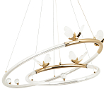 Кольцевая люстра с декором в виде бабочек Glass Butterflies Two Rings Chandelier варинант исполнения - 1 | Loft Concept в Казани