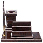 Настольный письменный набор из природного камня обсидиана с декором в виде орла Golden Eagle варинант исполнения - 5 | Loft Concept в Казани