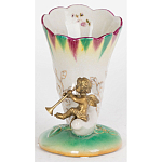 Ваза из фарфора с бронзовой фигуркой ангела Eden Garden porcelain and bronze варинант исполнения - 1 | Loft Concept в Казани