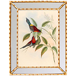 Постер с изображением птиц и цветов в зеркальной раме Blooming Birds Poster варинант исполнения - 3 | Loft Concept в Казани