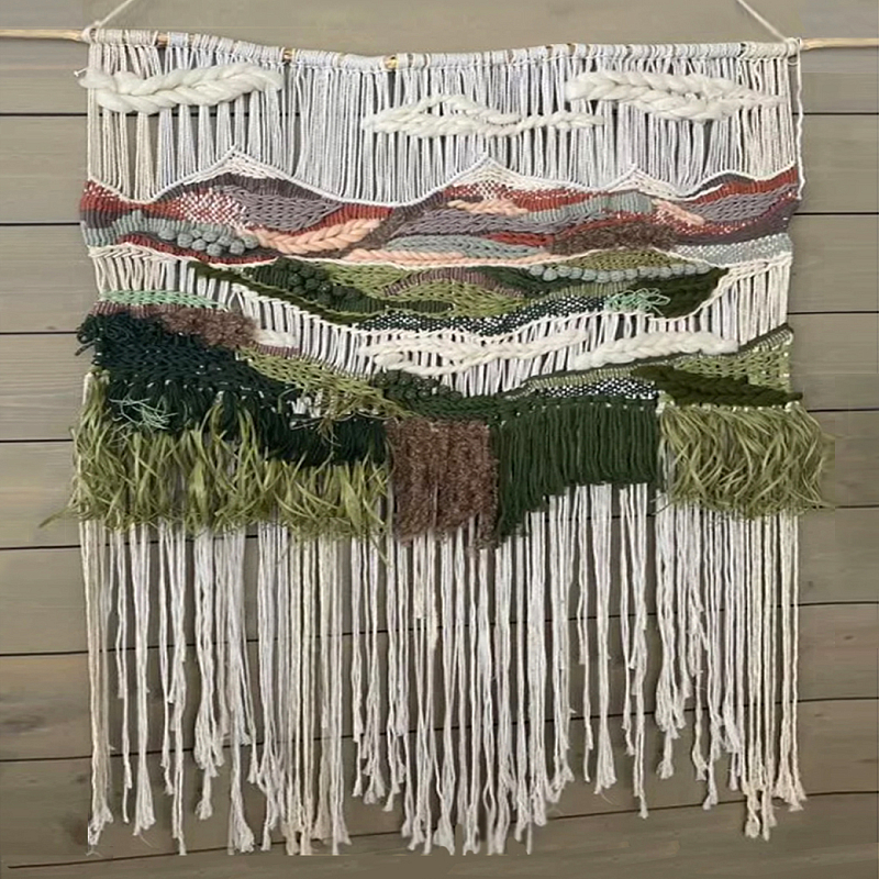  Гобелен Волшебный Лес в зеленых тонах Magic Forest I  Бежевый Зеленый в Казани | Loft Concept 