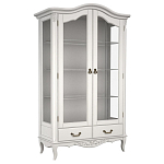 Витрина белая двухдверная с 4-мя полками и 2-мя ящиками в стиле прованс White Provence варинант исполнения - 1 | Loft Concept в Казани