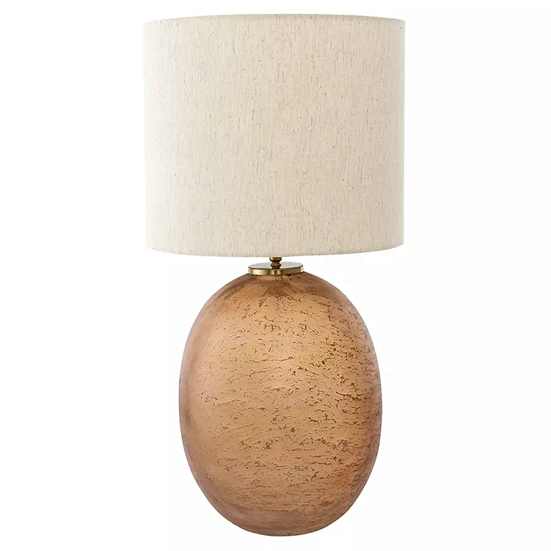 Настольная лампа с тканевым бежевым абажуром на овальном основании Beige Lampshade on Oval Base Бежевый в Казани | Loft Concept 