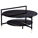 Стол журнальный круглый черный с полкой Inherence варинант исполнения - 1 | Loft Concept в Казани