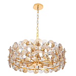 Люстра круглая золотого цвета с круглыми хрустальным элементами Solyria варинант исполнения - 3 | Loft Concept в Казани