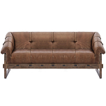 Трехместный диван Duncan винтажная коричневая кожа варинант исполнения - 1 | Loft Concept в Казани