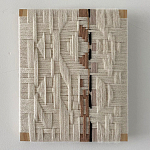 Текстильное панно ручной работы из хлопкового шнура wall panel line beige варинант исполнения - 1 | Loft Concept в Казани