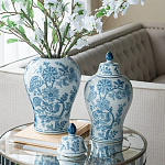 Ваза с крышкой и голубым цветочным рисунком на белом фоне Blue & White Ornament варинант исполнения - 5 | Loft Concept в Казани