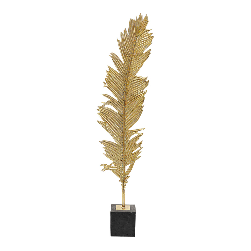 Декоративная статуя из металла Golden Feather Глянцевое золото Черный в Казани | Loft Concept 