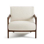 Кресло с обивкой из белого букле Armchair White Boucle варинант исполнения - 4 | Loft Concept в Казани