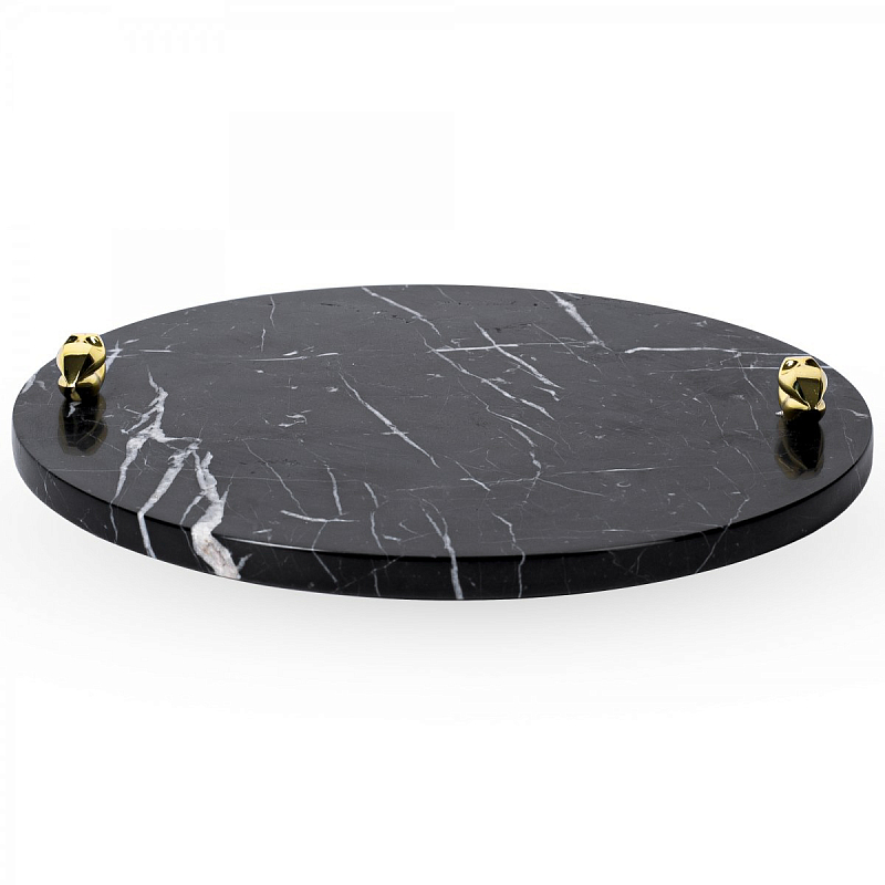 Поднос ACOLYTE ENTERTAINING PLATTER MARBLE & BRONZE Черный в Казани | Loft Concept 