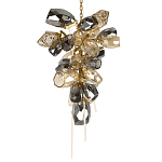 Люстра подвесная вытянутой формы с плафонами из стекла и металла с двумя вертикальными подвесками Gilded Mirage  варинант исполнения - 7 | Loft Concept в Казани