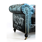 Диван в Лофт Честерфильд граффити из винтажной кожи GRAFFITI PARA Chesterfield варинант исполнения - 4 | Loft Concept в Казани