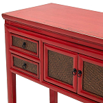 Деревянная консоль в китайском стиле с ящиками и дверцами красная Chinese Console Table варинант исполнения - 4 | Loft Concept в Казани