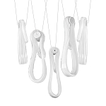 Подвесной светильник белого цвета с 6-ю изогнутыми плафонами Flow Loop варинант исполнения - 8 | Loft Concept в Казани