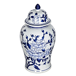 Ваза с крышкой и синим цветочным узором Blue & White Ornament  варинант исполнения - 1 | Loft Concept в Казани