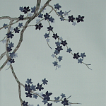Обои ручная роспись Cherry Tree Original colourway on Adam Grey dyed silk варинант исполнения - 2 | Loft Concept в Казани