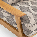 Кресло с каркасом из массива дуба Deniaud Oak Rhombus Beige Armchair варинант исполнения - 5 | Loft Concept в Казани