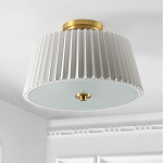 Потолочный светильник с белым плиссированным абажуром Ganglion варинант исполнения - 3 | Loft Concept в Казани