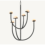 Люстрас 6-ю мраморными плафонами в форме купола Light Warm Light варинант исполнения - 7 | Loft Concept в Казани