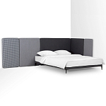 Кровать с большим мягким изголовьем Unity Dark Grey Bed варинант исполнения - 10 | Loft Concept в Казани