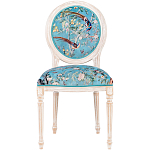 Стул из массива бука бирюзовый с изображением птиц и цветов Turquoise Beige Chinoiserie Birds Garden Chair варинант исполнения - 1 | Loft Concept в Казани