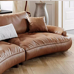 Диван кожаный с каркасом из массива дерева Medieval Furniture варинант исполнения - 6 | Loft Concept в Казани