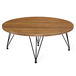 Стол журнальный c коричневой круглой столешницей на четырех черных ножках Charm Coffee Table варинант исполнения - 1 | Loft Concept в Казани