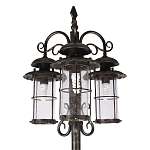 Уличный фонарь с тремя стеклянными плафонами и коваными элементами Elysian Lanterns варинант исполнения - 4 | Loft Concept в Казани