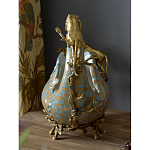 Чаша голубого цвета с оранментом и и бронзовыми фигурами леопардов Eden Garden варинант исполнения - 10 | Loft Concept в Казани