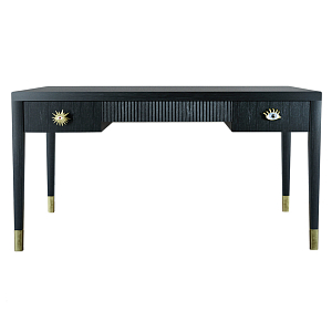 Письменный стол Elsa Dreams Black Шпон дерево с двумя ящиками