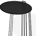 Стол журнальный круглый со столешницей из стекла Gold and Black Marble варинант исполнения - 3 | Loft Concept в Казани