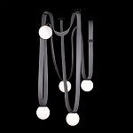 Подвесной светильник с серыми кожаными ремнями и белыми стеклянными плафонами в виде шаров Flos Wireline Lighting варинант исполнения - 6 | Loft Concept в Казани